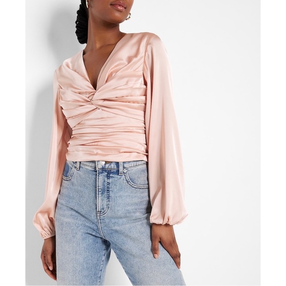 EXPRESS Twist Front Tie Back Top - Picture 1 of 16